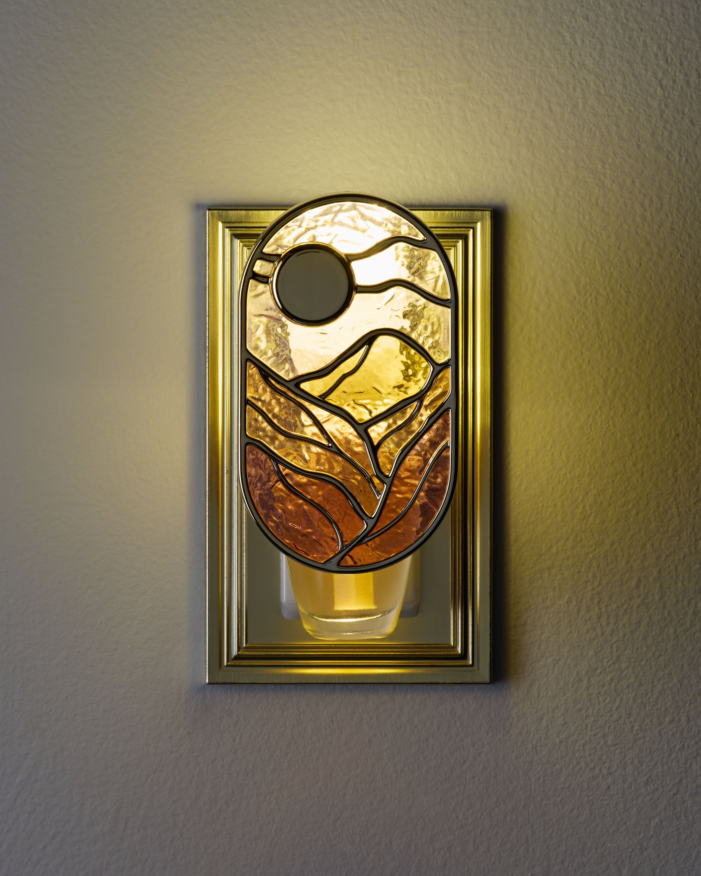 Stained Glass Mountain Scene Nightlight Wallflowers Fragrance Plug