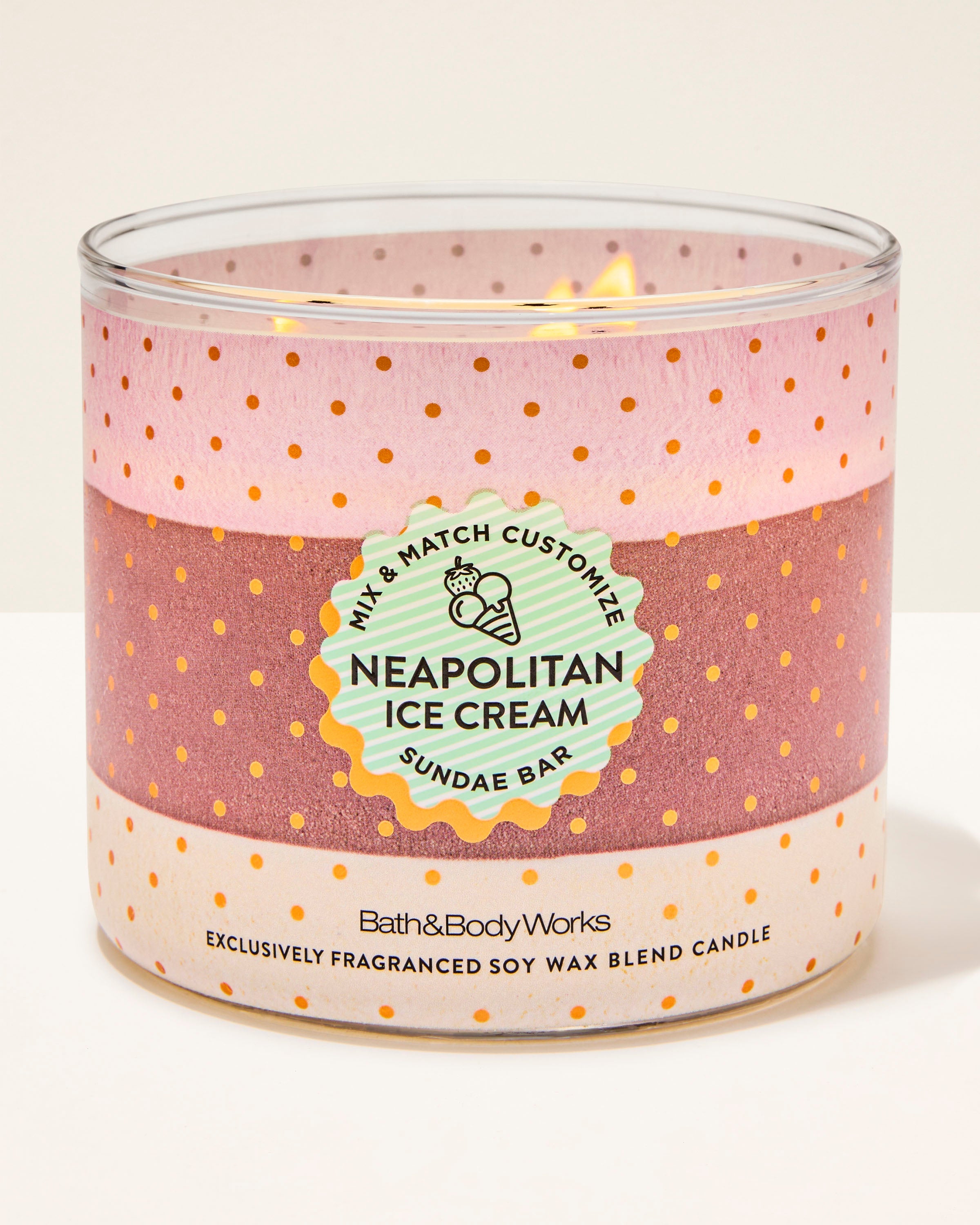 Neapolitan Ice Cream 3-Wick Candle