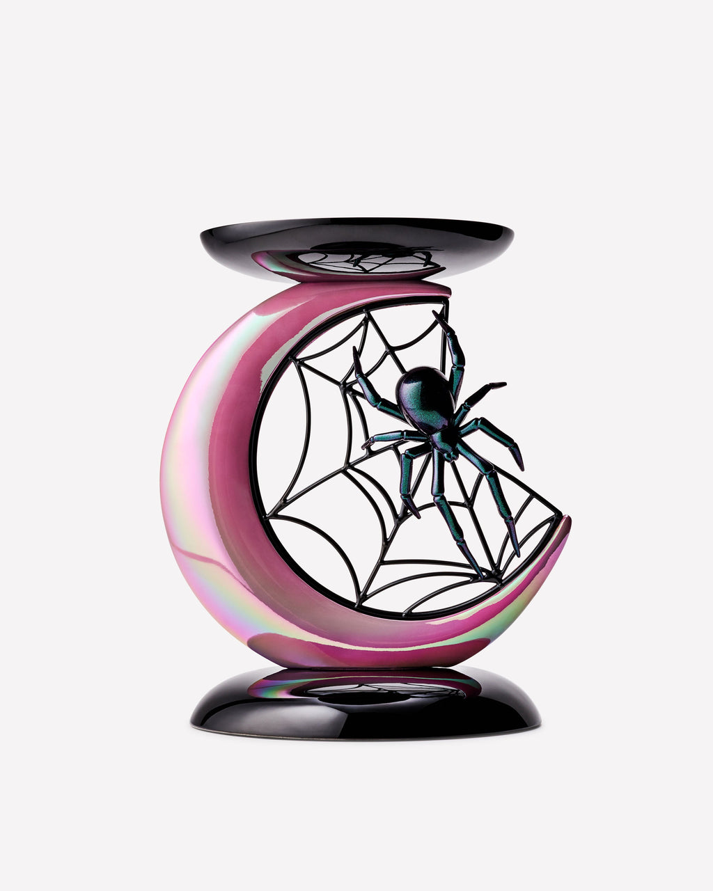 Spider and Moon Pedestal 3-Wick Candle Holder