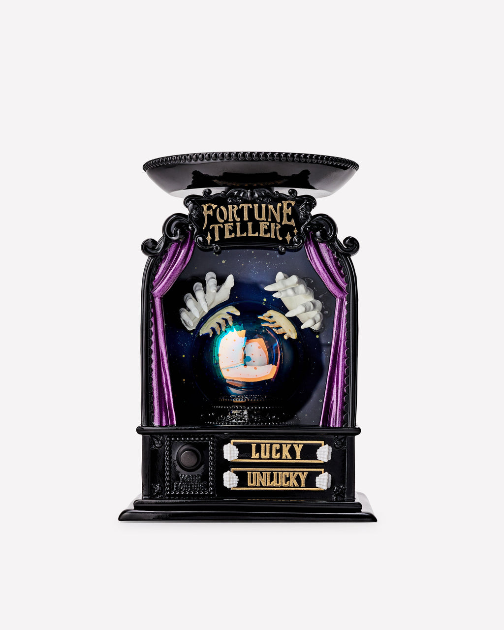 Light-up Glow-in-the-Dark Fortune Telling Pedestal 3-Wick Candle Holder