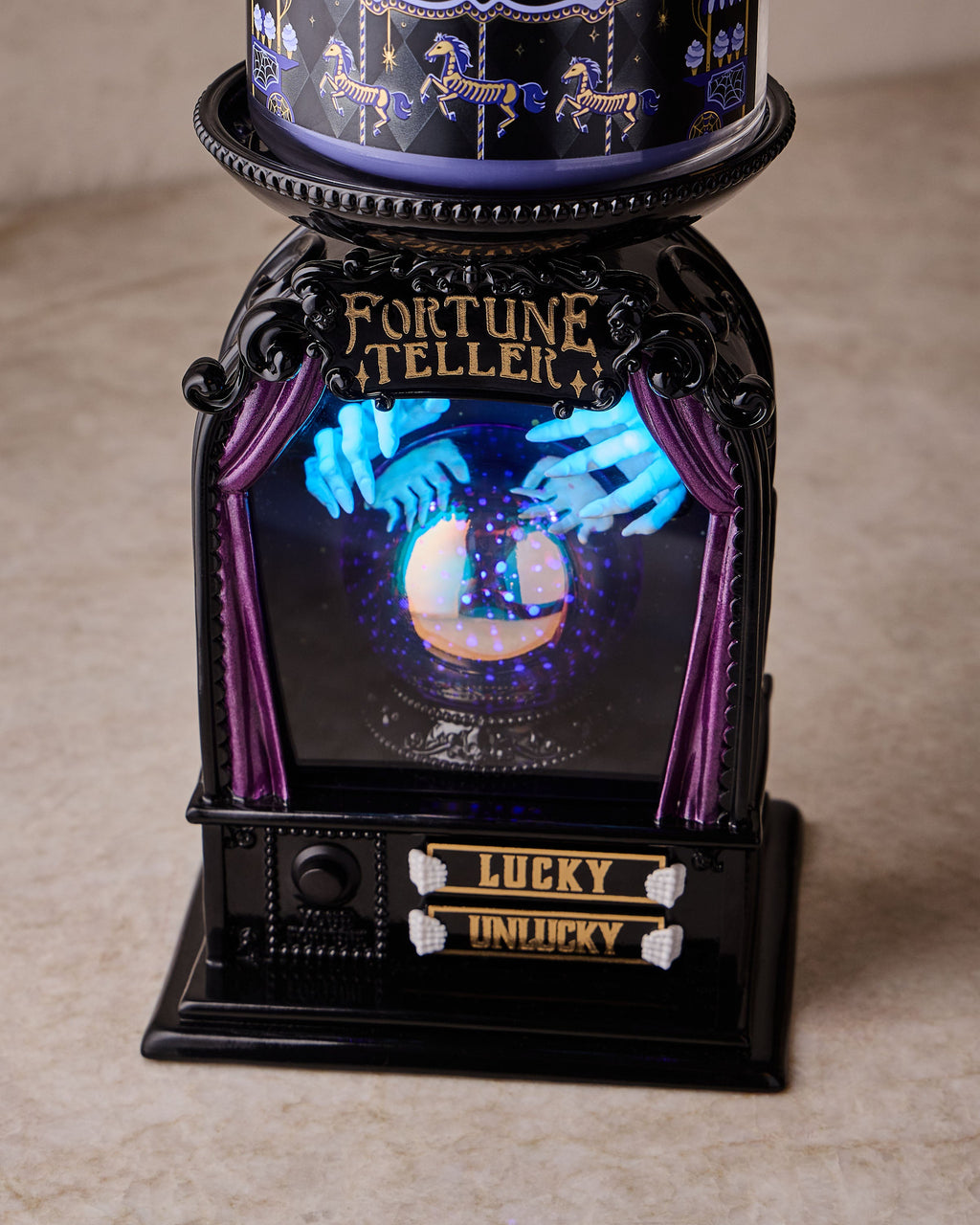 Light-up Glow-in-the-Dark Fortune Telling Pedestal 3-Wick Candle Holder